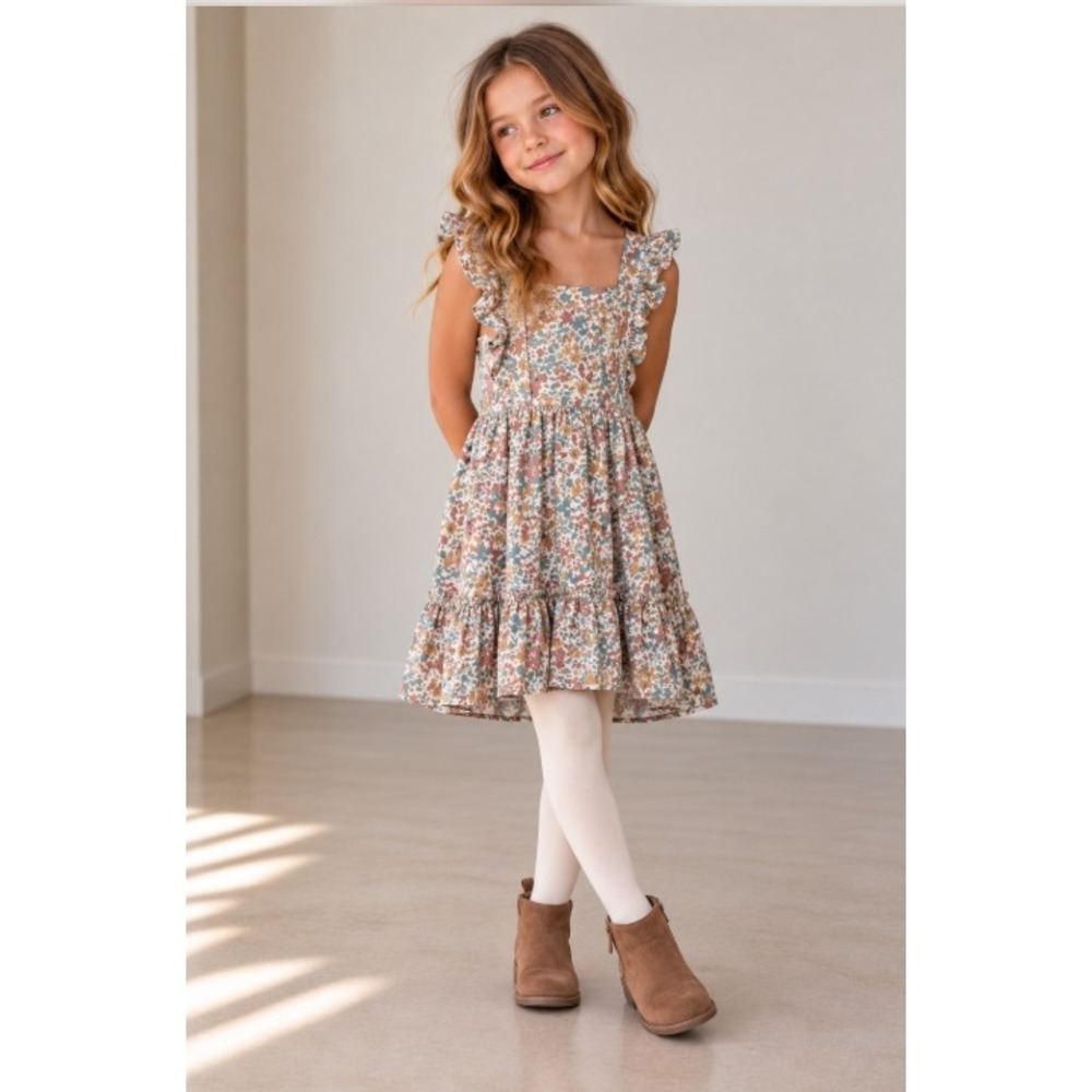 Wonder Nation Toddler Girls Pinafore Dress Set Floral_K40